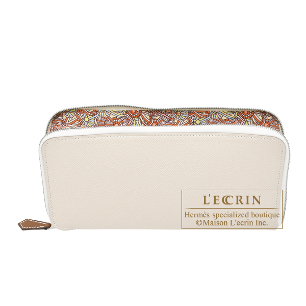 Hermes　Azap　Silk In Long　Craie/Paille　Epsom leather/Silk　Silver hardware