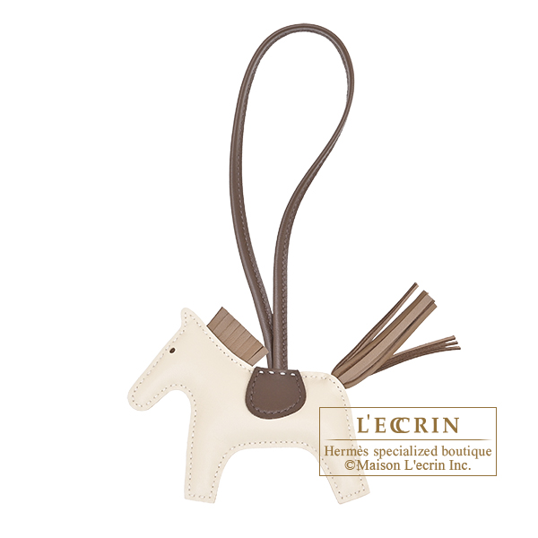 Hermes Rodeo charm PM Craie/Etoupe grey Agneau