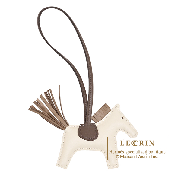 Hermes Rodeo charm PM Craie/Etoupe grey Agneau