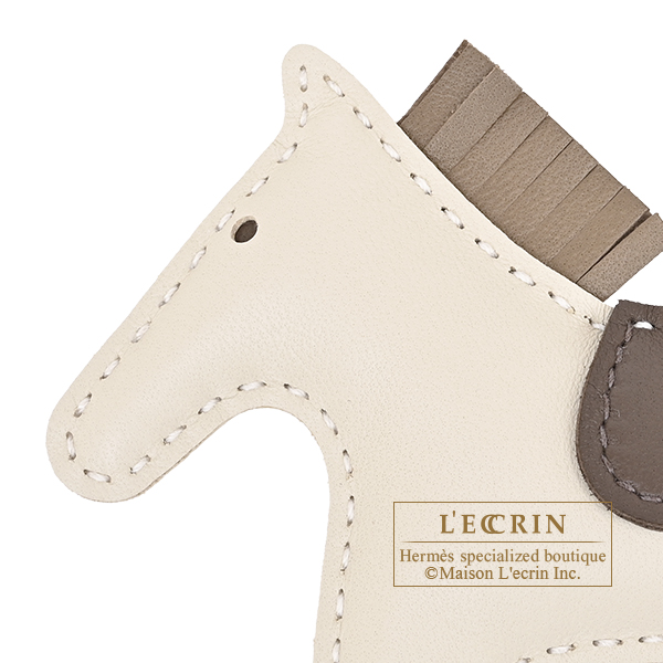 Hermes Rodeo charm PM Craie/Etoupe grey Agneau