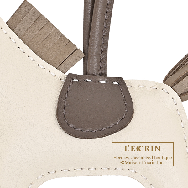 Hermes Rodeo charm PM Craie/Etoupe grey Agneau