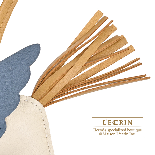 Hermes Rodeo charm Pegasus PM Craie/Sesame/Blue tempete Agneau/Swift leather