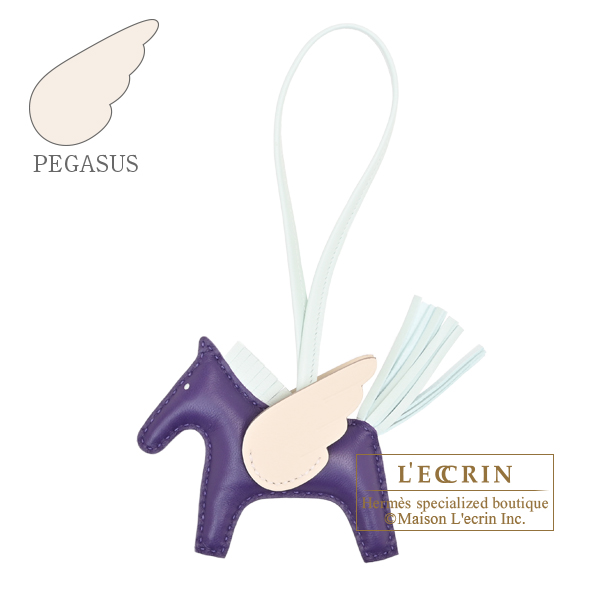 Hermes　Rodeo charm Pegasus PM　Purple/Vert peppermint/Craie　Agneau/Swift leather