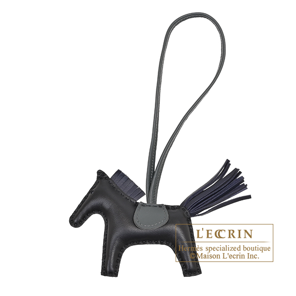 Hermes　Rodeo charm PM　Black/Blue nuit　Agneau