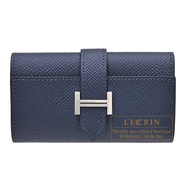 Hermes　Bearn key case/4 key holder　Blue navy　Epsom leather　Silver hardware