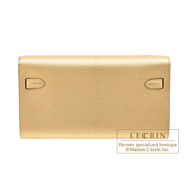 Hermes Kelly Long To Go Dore Chevre chamkila goatskin Champagne gold hardware