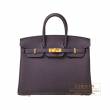 Hermes　Birkin bag 25　Raisin　Togo leather　Gold hardware