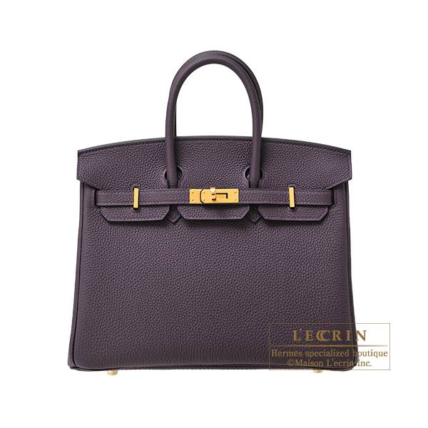 Hermes Raisin Togo Leather Palladium Finish 24/24 29 Bag Hermes