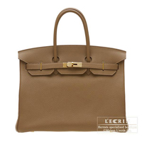 Hermes　Birkin bag 35　Alezan　Togo leather　Gold hardware