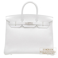 Hermes　Birkin bag 40　White　Clemence leather　Silver hardware