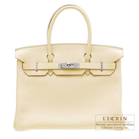 Hermes　Birkin bag 35　Parchemin　Clemence leather　Silver hardware