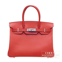 Hermes　Birkin bag 30　Rouge garance　Epsom leather　Silver hardware