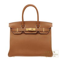 Hermes　Birkin bag 30　Gold　Clemence leather　Gold hardware