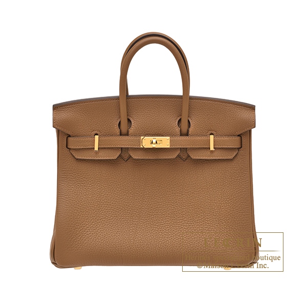 Hermes　Birkin bag 25　Alezan　Togo leather　Gold hardware