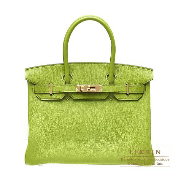 Hermes Birkin Bag Ostrich Leather Gold Hardware In Green