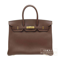 Hermes　Birkin bag 35　Terre　Fjord leather　Gold hardware