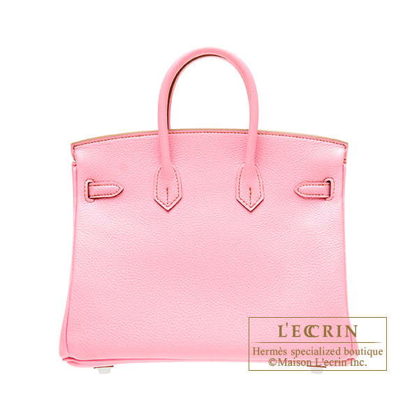 Hermes Birkin bag 25 Pink Togo leather Silver hardware