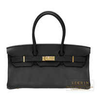 Hermes　JPG Shoulder　Birkin bag　Black　Clemence leather　Gold hardware