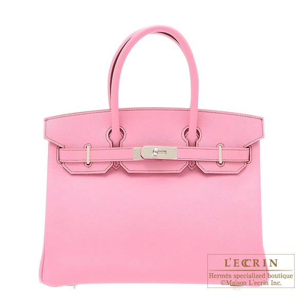 Hermes Birkin bag 30 Pink Epsom leather Silver hardware