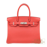 Hermes　Birkin bag 30　Bougainvillier　Clemence leather　Silver hardware