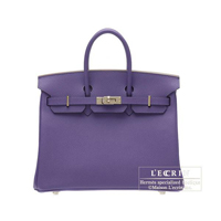 Hermes　Birkin bag 25　Iris　Epsom leather　Silver hardware