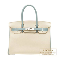 Hermes　Personal Birkin bag 30　Parchemin/Ciel　Togo leather　Matt silver hardware