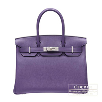 Hermes　Birkin bag 30　Iris　Clemence leather　Silver hardware