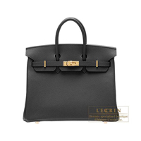 Hermes　Birkin bag 25　Black　Epsom leather　Gold hardware