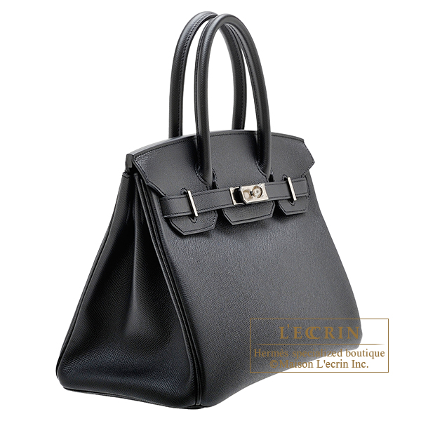 Hermes Birkin bag 30 Black Epsom leather Silver hardware L ecrin Boutique Singapore