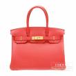 Hermes　Birkin bag 30　Bougainvillier　Clemence leather　Gold hardware