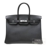 Hermes　Birkin bag 35　Black　Vache trekking leather　Silver hardware