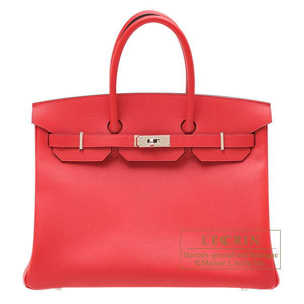 Hermes Birkin bag 35 Bougainvillier Epsom leather Silver