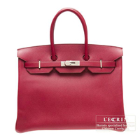 Hermes　Birkin bag 35　Ruby　Epsom leather　Silver hardware