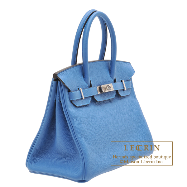 Hermes Birkin 30 Bag Bleu Mykonos Ostrich Leather with Gold Hardware