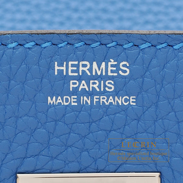Hermes Birkin 30 Bag Bleu Mykonos Ostrich Leather with Gold Hardware