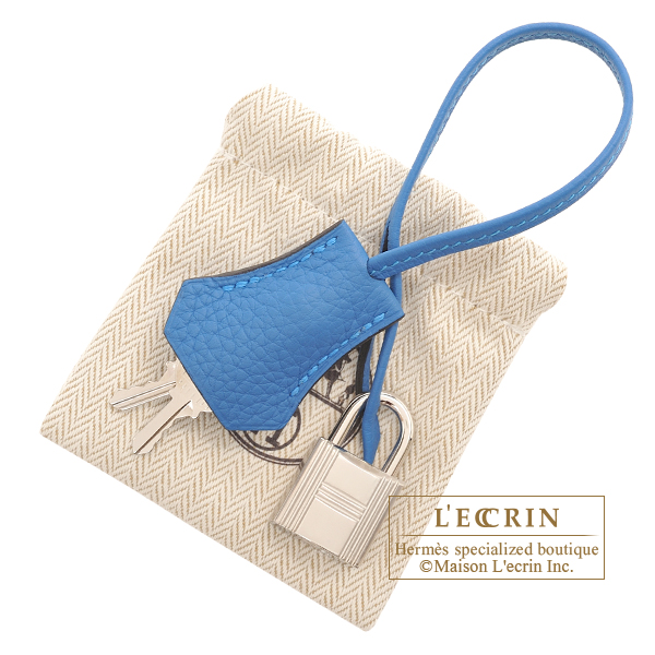 Hermes Birkin bag 30 Mykonos Clemence leather Silver hardware