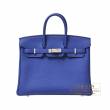 Hermes　Birkin bag 25　Blue electric　Togo leather　Silver hardware