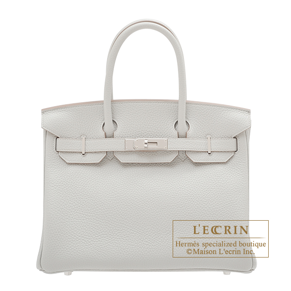 Hermes　Birkin bag 30　Pearl grey　Clemence leather　Silver hardware