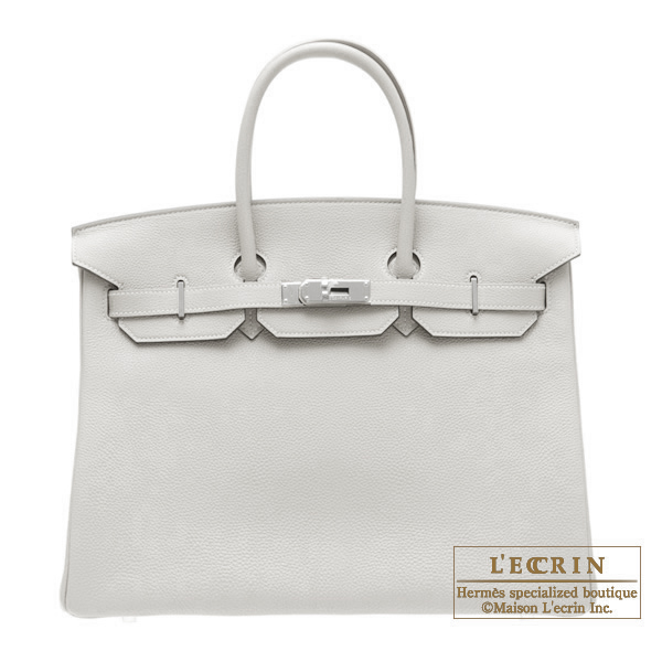 Hermes　Birkin bag 35　Pearl grey　Togo leather　Silver hardware