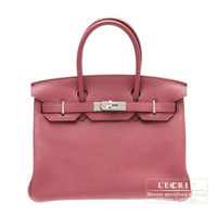 Hermes　Birkin bag 30　Bois de rose　Clemence leather　Silver hardware