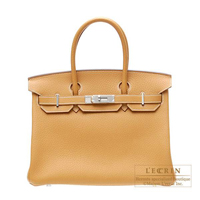 Hermes　Birkin bag 30　Natural sable　Fjord leather　Silver hardware