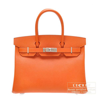 Hermes　Birkin bag 30　Feu　Epsom leather　Silver hardware