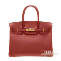 Hermes　Birkin bag 30　Rouge garance　Vache trekking leather　Gold hardware