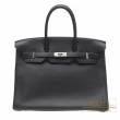 Hermes　Birkin bag 35　Black　Clemence leather　Silver hardware