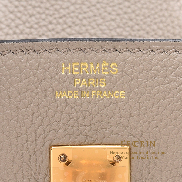 Hermes Birkin 25 Gris Tourterelle Togo Gold Hardware - Vendome Monte Carlo