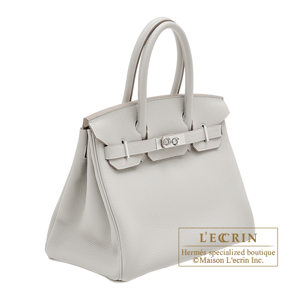 Hermes Birkin bag 30 Pearl grey Togo leather Silver hardware | L&#39;ecrin Boutique Singapore