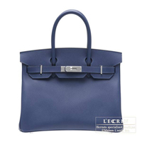 Hermes　Birkin bag 30　Blue de malte　Epsom leather　Silver hardware