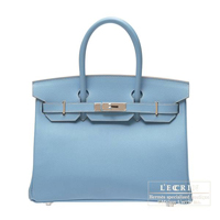 Hermes　Birkin bag 30　Blue jean　Epsom leather　Silver hardware