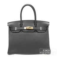 Hermes　Birkin bag 30　Graphite　Clemence leather　Gold hardware