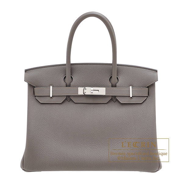 Hermes　Birkin bag 30　Etain　Togo leather　Silver hardware